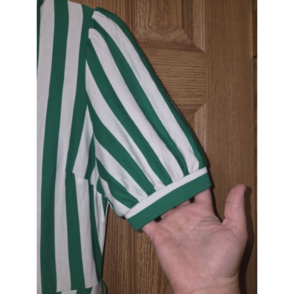 Boden Dress Womens Size US 6R Green White Striped Button Up Midi Shirt - Picture 4 of 16